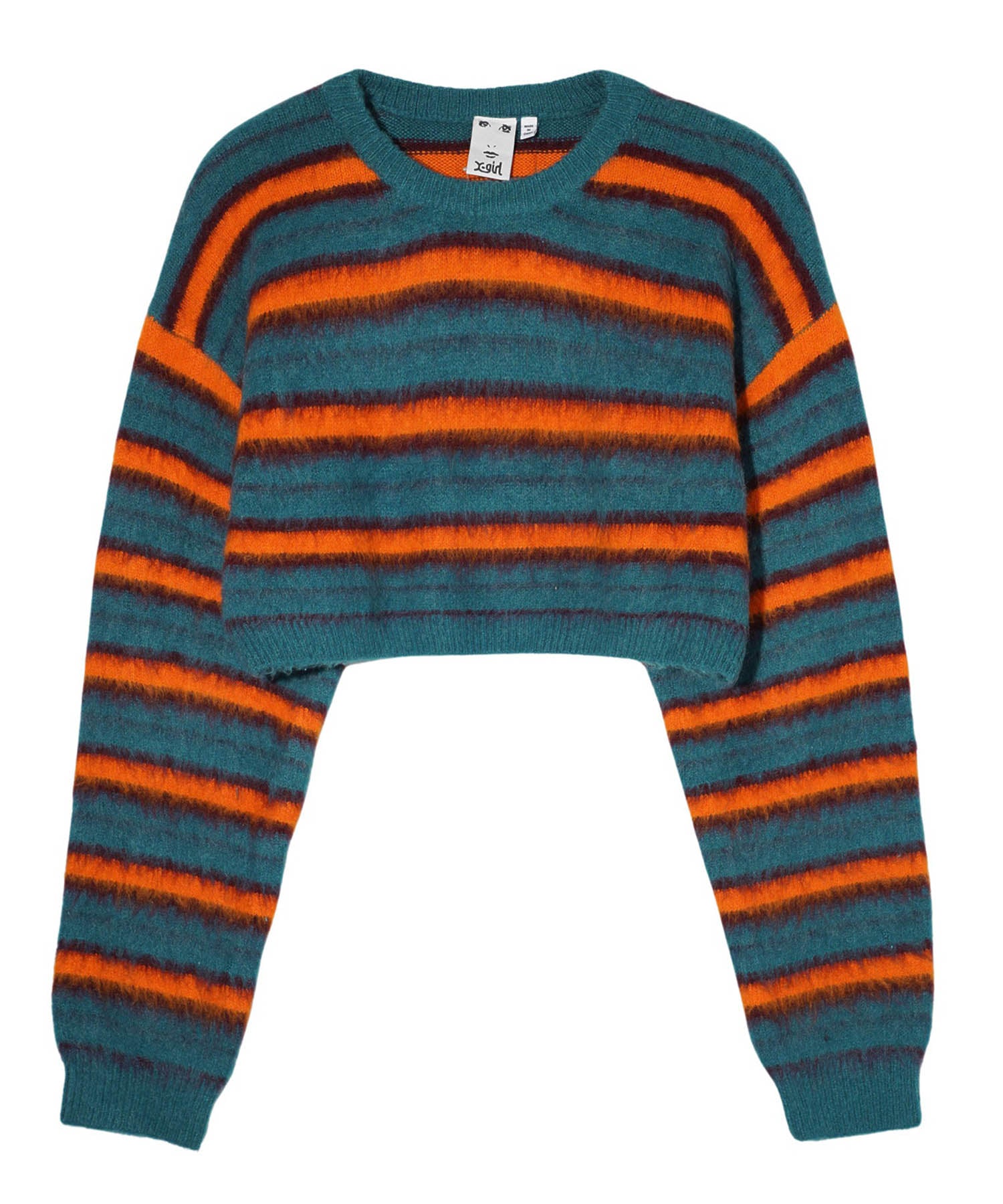 MULTI STRIPE SHAGGY KNIT TOP