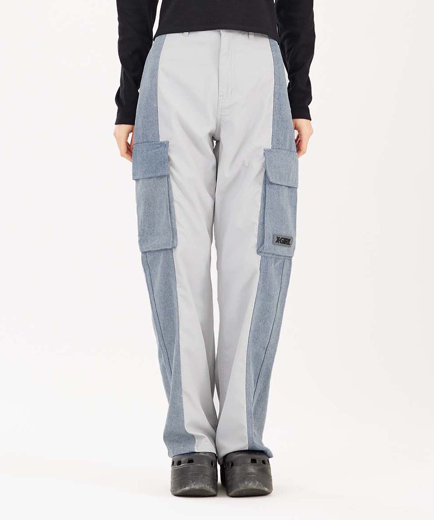 Shop the X-girl Denim Mixed Pants - Real Girls' Streetwear at X