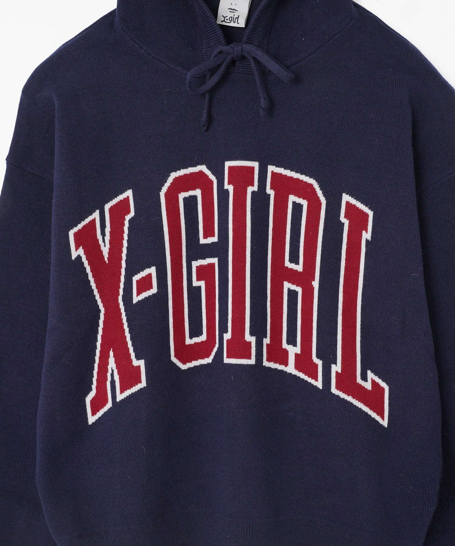 COLLEGE LOGO KNIT HOODIE