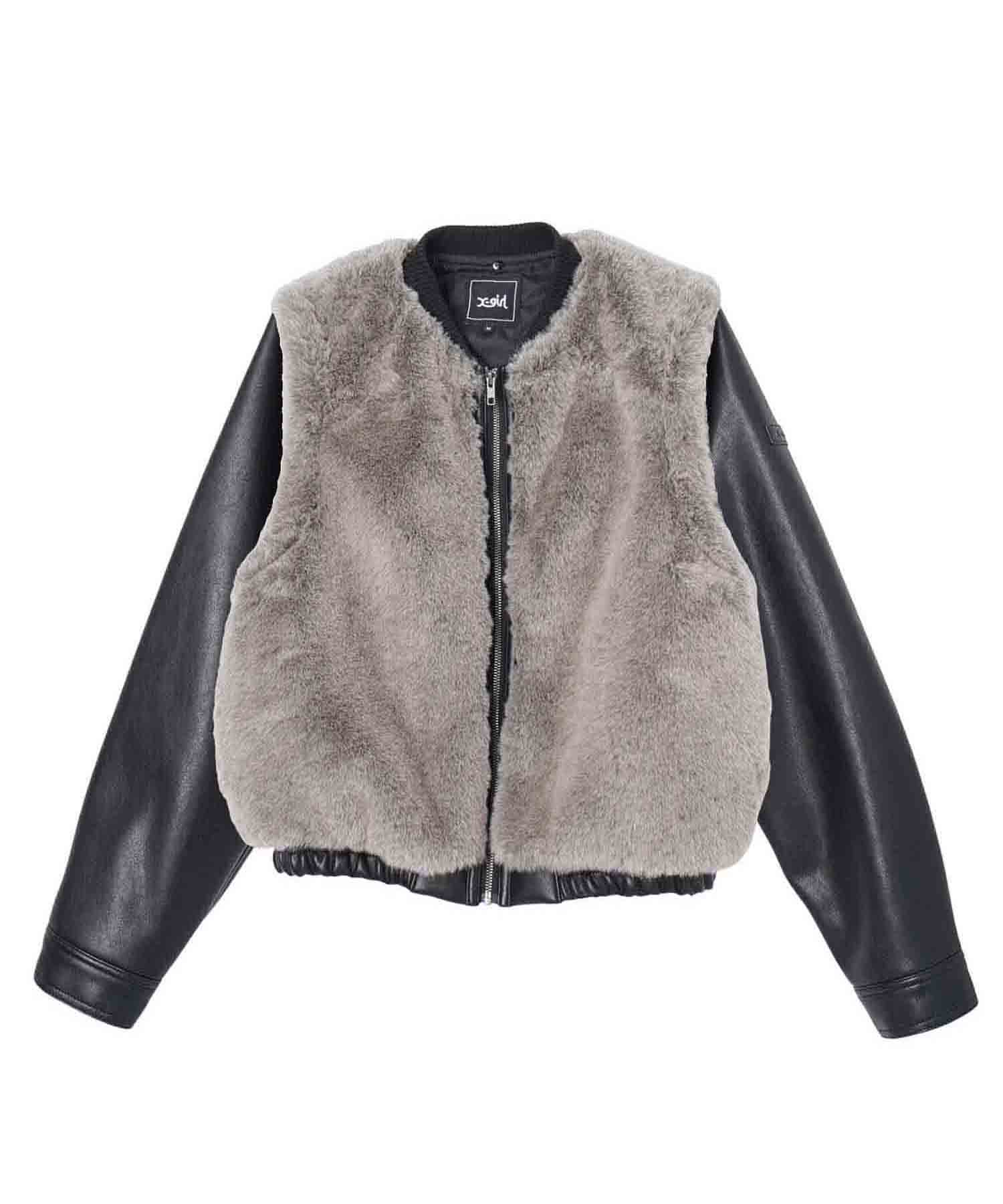 FAUX FUR CONVERTIBLE JACKET