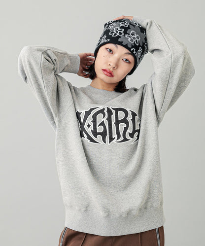 TRIBAL SHAPED LOGO PATCH CREWNECK SWEAT TOP