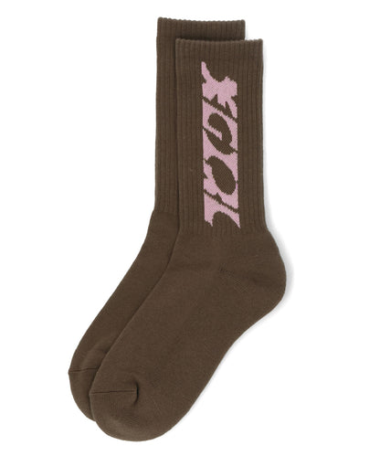 SQUARE LOGO JACQUARD RIB SOCKS