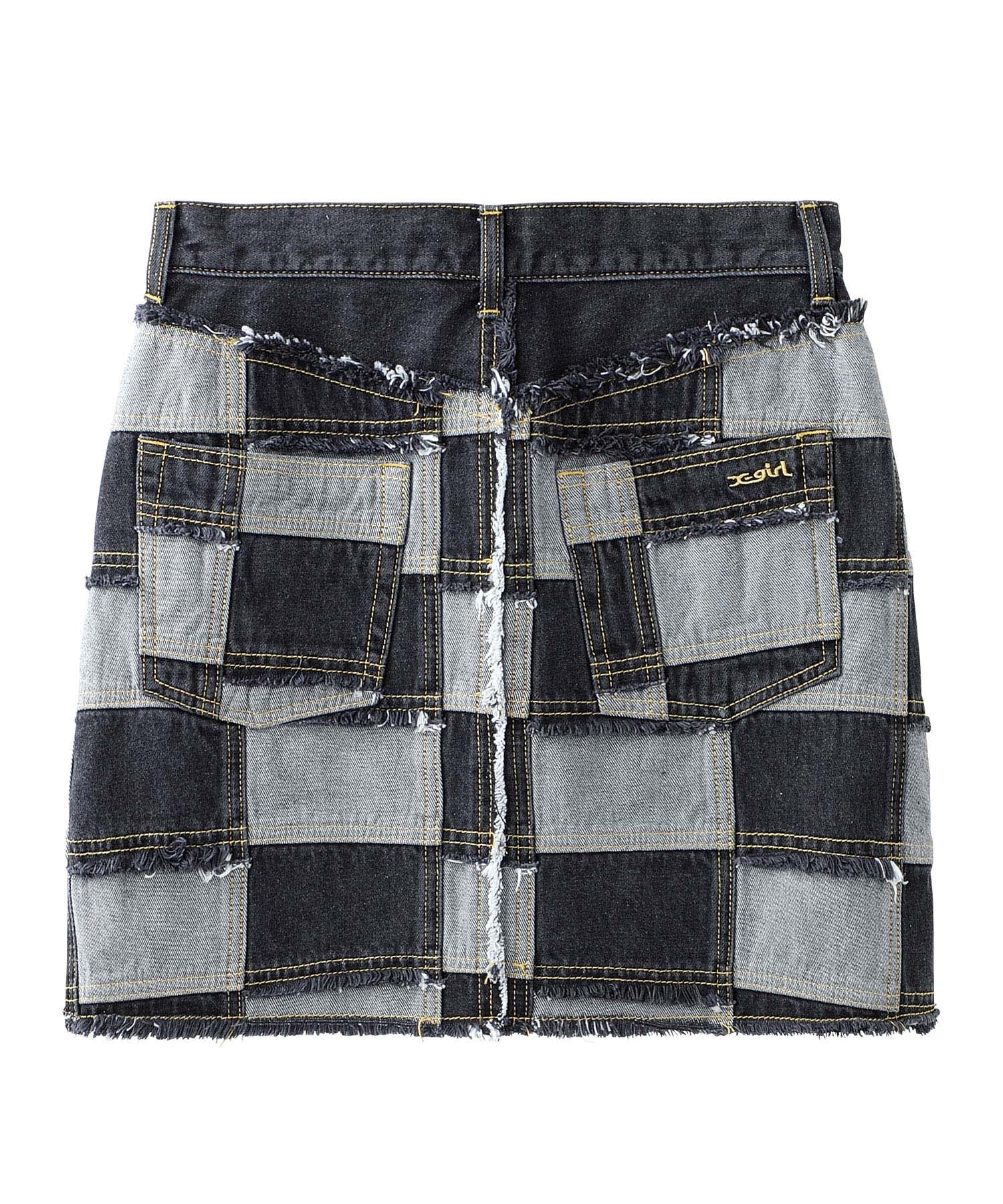 PATCHWORK DENIM SKIRT | X-girl