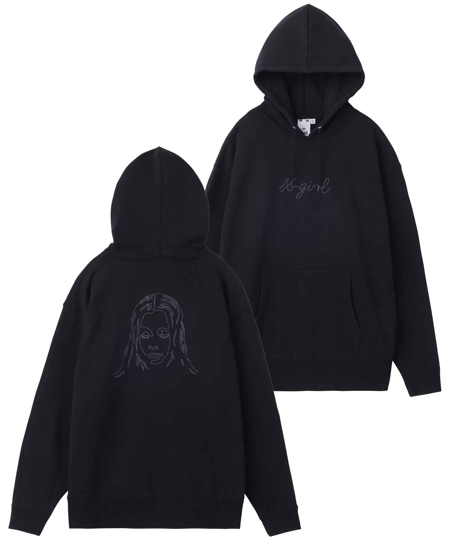 EMBROIDERED FACE SWEAT HOODIE