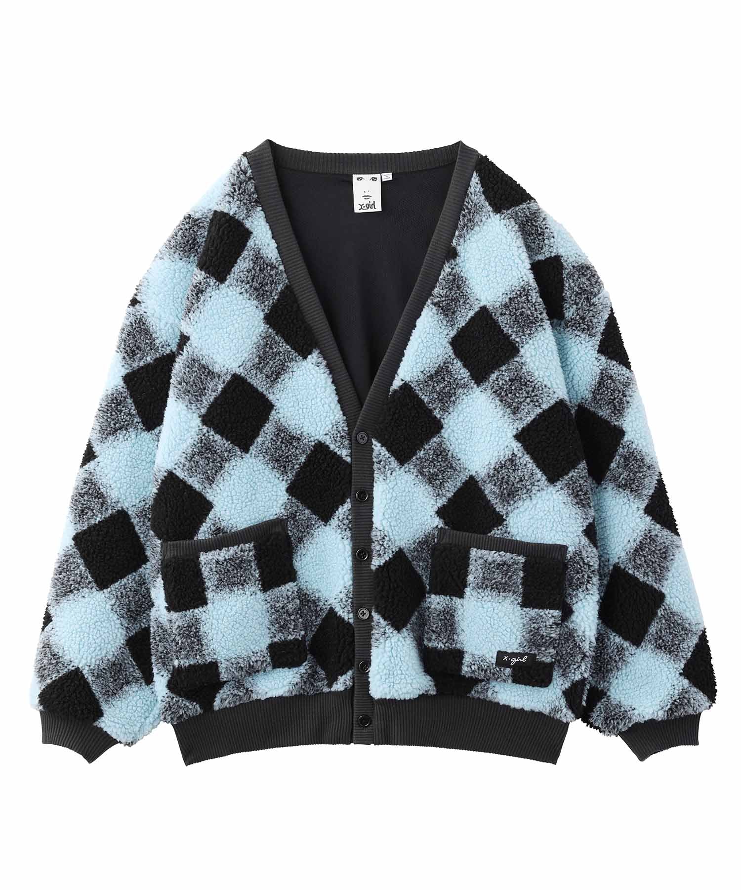 BUFFALO PLAID BOA CARDIGAN