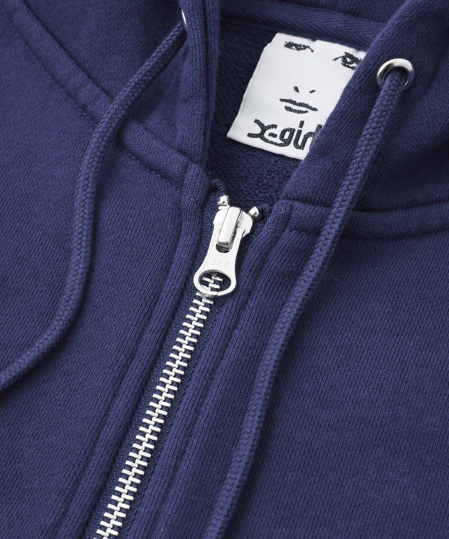 LOGO STITCHED ZIP UP SWEAT HOODIE